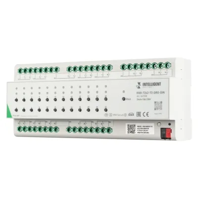 049900 Модуль релейный IP20, BUS, 24x10 A, INTELLIGENT ARLIGHT KNX-7242-72-DRO-DIN Grey, пластик, 2 года