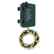 Гирлянда-роса уличная питание от батареек DC-G06-50Y 50 желтых microLED, 5.1 м, 8 режимов 3xAA
