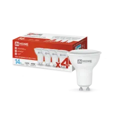 Лампа светодиодная LED-JCDRC-VC 4PACK 14Вт 230В GU10 6500K 1260Лм (4шт./упак) IN HOME