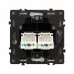 Механизм сдвоенной компьютерной розетки SCT-NOBE-MPC2-SFPL-WH, RJ-45, CAT6, Белый