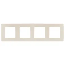 Рамка для розеток и выключателей ЭРА Серия 12 12-5104-02 на 4 поста, Сатин, слоновая кость