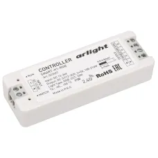 Контроллер SMART-K1-RGB (12-24V, 3x3A, 2.4G) (ARL, IP20 Пластик, 5 лет)