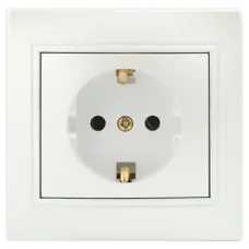 Розетка Intro Plano 1-202-06 с заземлением 2P+E Schuko, 16А-250В, IP20, СУ, перламутр