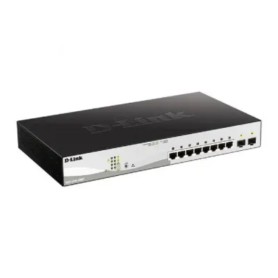 Коммутатор управляемый L2, PoE, 8x10/100/1000Base-T, 2x1000Base-X SFP, 130 Вт