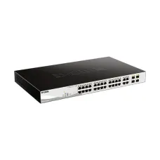 Коммутатор управляемый L2, PoE, 24 порта 10/100/1000 Мб/с, 4хRJ45/SFP, 370 Вт
