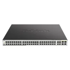Коммутатор управляемый L2, PoE, 48x10/100/1000Base-T, 4x100/1000Base-T/SFP, 370 Вт