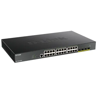 Настраиваемый коммутатор 2уровня с 24портами 10/100/1000Base-T и 4портами 10GBase-X SFP+ (24порта с поддержкой PoE 802.3af/802.3at (30Вт), PoE?бюджет 370Вт) DGS-1250-28XMP/A1A