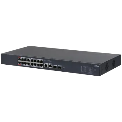 Коммутатор управляемый L2 с обл. упр. 16x100Мбит/с (RJ45 с PoE+), 2x1Гбит/с (Combo) 190Вт