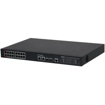 Коммутатор управляемый L2 с обл. упр. 16x1Гбит/с (RJ45 с PoE+,PoE++), 2x1Гбит/с (RJ45) + 2x1Гбит/с (SFP) 240Вт