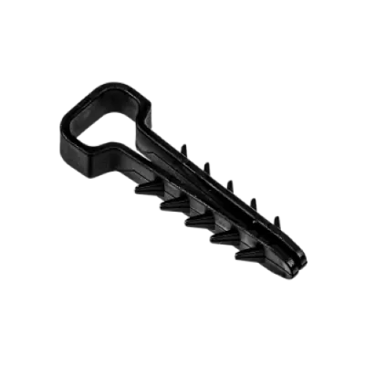 Дюбель-хомут для плоского кабеля черный PCD-F 05x08-45-100BL PA6.6 Jazzway (100 шт/уп) Jazzway