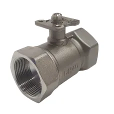 Кран шаровый двухходовой из нержавеющей стали под привод DN40, G1 1/2, КVS 25,0
