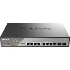 Коммутатор управляемый L2, PoE, 8x10/100/1000Base-T, 2x1000Base-X SFP, 242 Вт