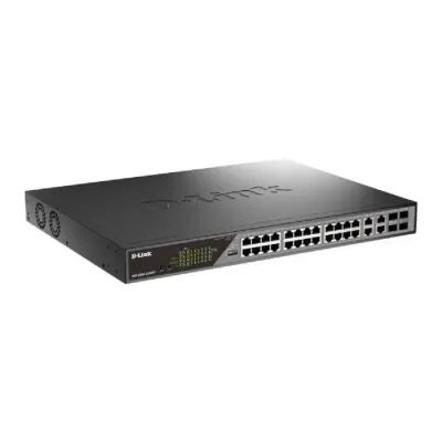 Коммутатор управляемый L2, PoE, 24x10/100/1000Base-T, 4x100/1000Base-T/SFP, 518 Вт