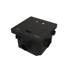 Лючок MultiDeS на 2 модуля IP44 с монтажной коробкой для бетонных полов ЧЁРНЫЙ матовый тип MDK20