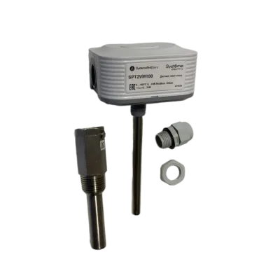Датчик температуры погружной, 0...+100 град 0...10В RS485/Modbus 100мм ~24В±20%/=15...35В с гильзой 50мм