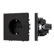 Механизм электрической розетки SCT-NOBE-MEU1-SFPL-BK 230V, 16A, Чёрный, 1 пост