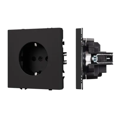 Механизм электрической розетки SCT-NOBE-MEU1-SFPL-BK 230V, 16A, Чёрный, 1 пост