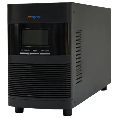 Источник бесперебойного питания Online Энергия Омега S-1000-230V-36V Tower, 1000 ВA/1000 Вт, 1Ф/1Ф, LED-дисплей, с АКБ(3шт), 2xCEE 7/3, з/у 12А, DC 36В, RS232, USB, слот для карты 
