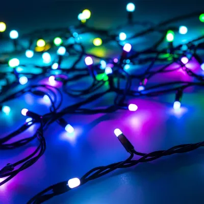 Гирлянда светодиодная декоративная ARD-STRING-PRO-10000-BLACK-100LED-MILK-LIVE RGB-DMX 24V, 10W ARDCL, IP65