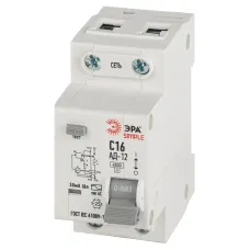 АВДТ 4,5кА ЭРА SIMPLE D12E2C16AC30 АД-12 электронное 1P+N С16 30мА тип АС