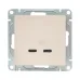 Механизм розетки USB-C - 2шт  кремовый Эпика EKF