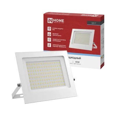 Прожектор светодиодный СДО-7 100Вт 230В 6500К IP65 белый IN HOME