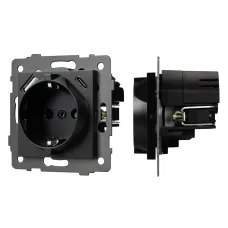 Механизм розетки с USB зарядкой SCT-MUAC-PL-BK-V 250V, 16A