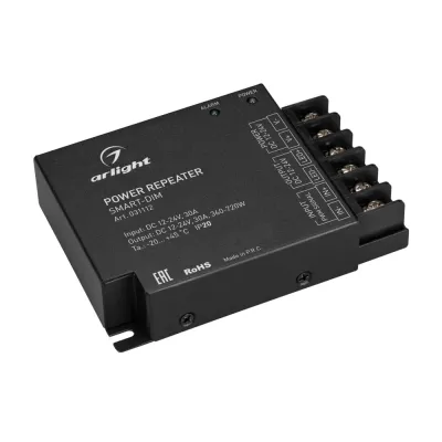 Усилитель SMART-DIM 12-24V, 1x30A, IP20 металл, 5 лет