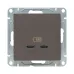 Механизм розетки USB-C - 2шт  мокко Эпика EKF