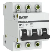 Выключатель автоматический 3P 10А (B) 4,5кА ВА 47-29 Basic
