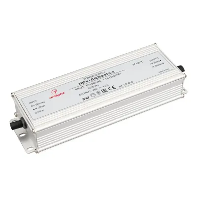 Блок питания ARPV-LG48200-PFC-A (48V, 4.2A, 200W) (ARL, IP67 Металл, 5 лет)