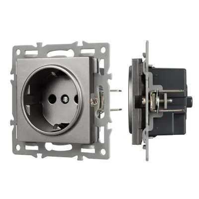 Механизм электрической розетки SCT-MEU1-PL-GR 250V, 16A