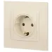 14-2101-02 ЭРА Розетка 2P+E Schuko, 16A-250В, IP20, Эра Elegance, сл.кость (10/100/2100)