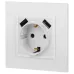 14-4109-01 ЭРА Розетка 2P+E 16A-250В, штор. с 2xUSB 5В-3А, Эра Elegance, белый (10/100/2000)