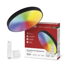 Светильник светодиодный SCANDY SIMPLE-125RGB-RCB 125Вт 230В 3000-6500K 10000Лм 400x50мм пульт ДУ черный IN HOME