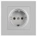 Розетка Intro Accent 6-202-03 2P+E Schuko, 16А-250В, IP20, СУ, алюминий
