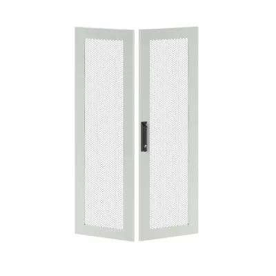 Дверь перфорированная двухстворчатая для IT-CQE   2000X800 RAL7035