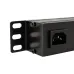 Блок розеток PDU горизонтальный 1U 8 розеток СЕЕ 7/4 Schuko 10A с выключателем гнездо C14 черный