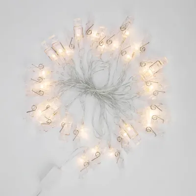 Гирлянда светодиодная Прищепки 30 LED, 5 м, тёплый белый свечение