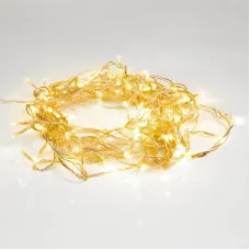 Гирлянда светодиодная универсальная 100 LED тёплый белый 10 м, прозрачный ПВХ, с контроллером