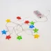 Гирлянда светодиодная Звездочки 1,5 м, 10 LED, прозрачный ПВХ, свечение мультиколор, 2 х АА батарейки не в комплекте