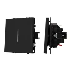 Механизм выключателя одноклавишный проходной LED SWT-NOBE-MKP1-SFPL-L-BK 230V, 10A, Чёрный, 1 пост