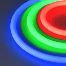 Лента герметичная MOONLIGHT-TOP-F280-D25мм 24V RGB 360deg 14.4 W/m, IP65, 3535, 5м, wire x1 вывод кабеля прямой