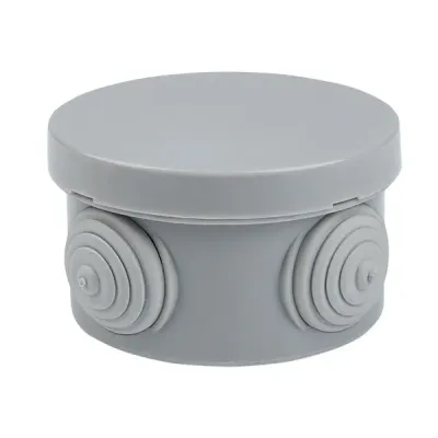 Коробка распаячная с крышкой КМР-040-039 наружная, 85х40, АБС, серая, 4 входа, IP54 EKF PROxima