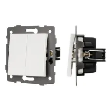 Механизм выключателя двухклавишный непроходной SWT-MK02-PL-WH-V 250V, 10A