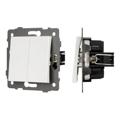 Механизм выключателя двухклавишный непроходной SWT-MK02-PL-WH-V 250V, 10A