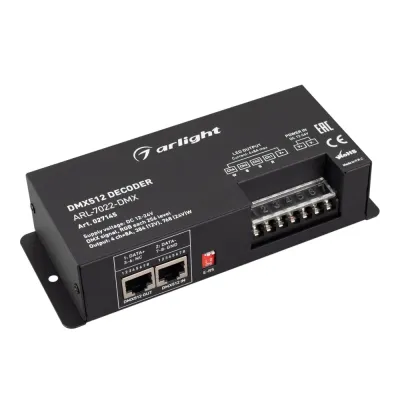 Декодер ARL-7022-DMX 12-24V, 4x8 A, DMX512, XLR3 ARL, IP20, металл, 2 года
