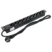 Блок розеток PDU TERACOM PRO 19' 1U 16А/250В 9 роз. Schuko шнур 2 м 3x1.5 мм2 вилка Schuko корпус алюминий черный