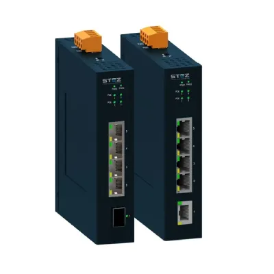 Коммутатор неуправляемый промышленный PoE DIN 4 порта 10/100/1000 Мбит/с RJ45 PoE 1 порт 1000 Мбит/с SFP 24 VDC (12–36 VDC) резервированное питание STEZ1104G?GSFP?POE