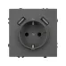 Механизм розетки с USB зарядкой SCT-NOBE-MUAA-SFPL-GR 230V, 16A, Серый, 3 поста
